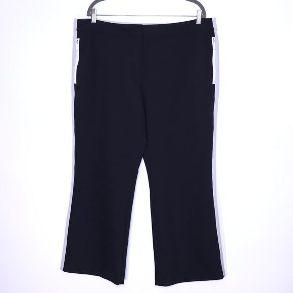 LAFAYETTE 148 New York Side-Striped Straight Leg Pants Black Lavender Women's 18 - Picture 1 of 11